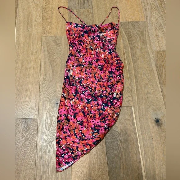 Amanda Uprichard Janet Floral Asymmetrical Dress NWT - Picture 2 of 6